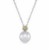 South Sea Pearl and Yellow Diamond Pendant - Dracakis Jewellers